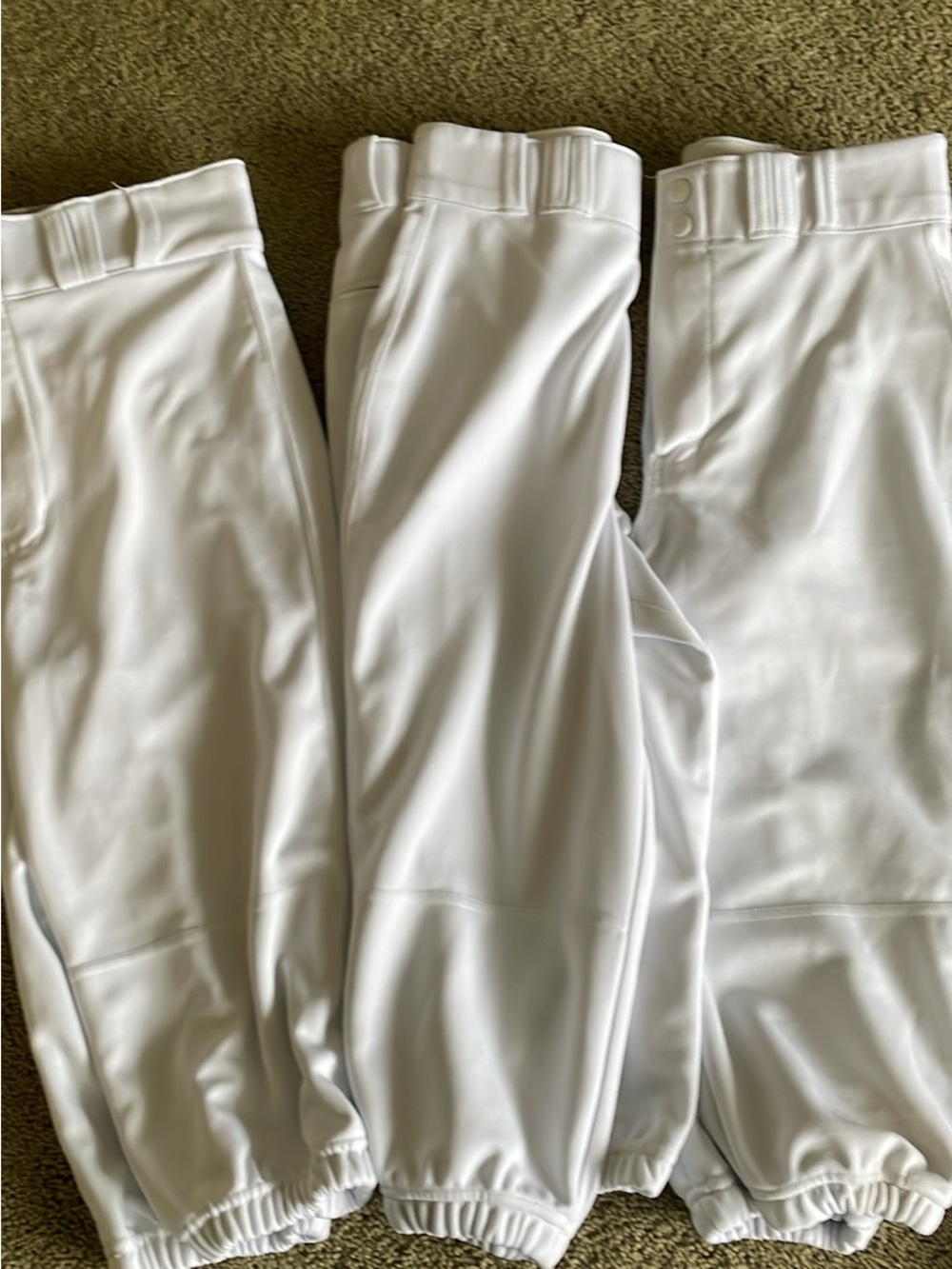 Kids White Baseball-Style Jogger Pants